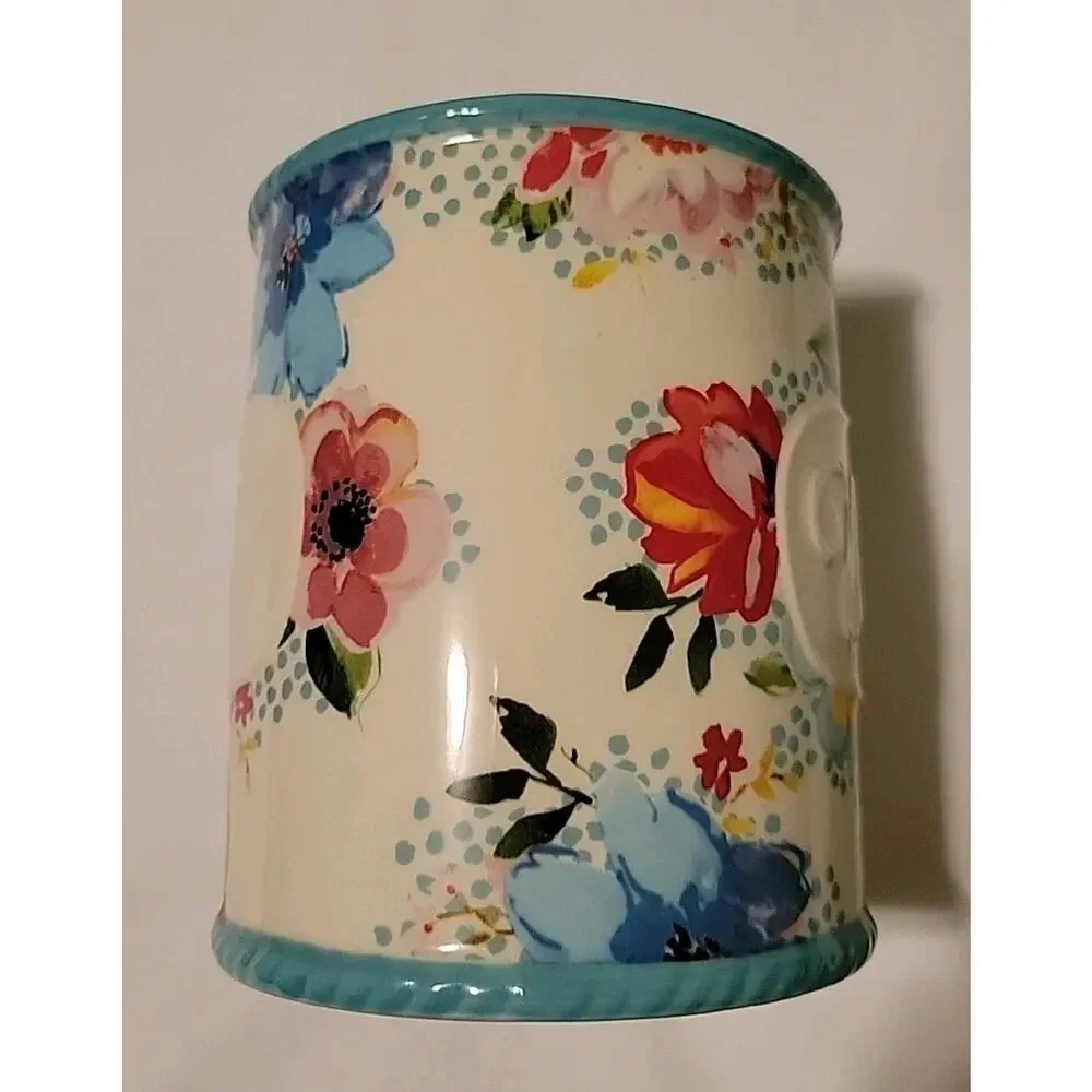 The Pioneer Woman Stoneware Crock Melody Floral Bloom Utensil Holder 5.5